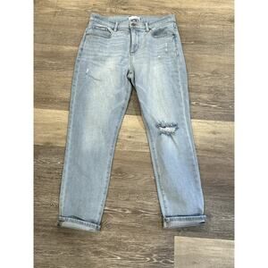 LOFT Women's Jeans Light Denim The Girlfriend Size 6 Distressed